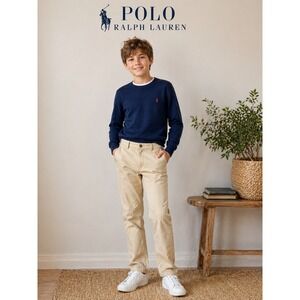 olo Ralph Lauren Boys Khaki Chino Pants Size 12 Classic Preppy
